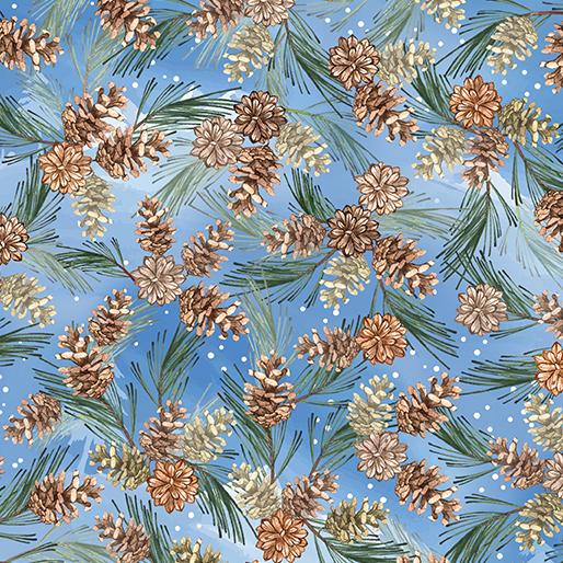 Woodland Wonderland Pinecones - Medium  Blue