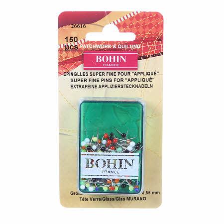 Bohin Glass Head Pins 3/4 in