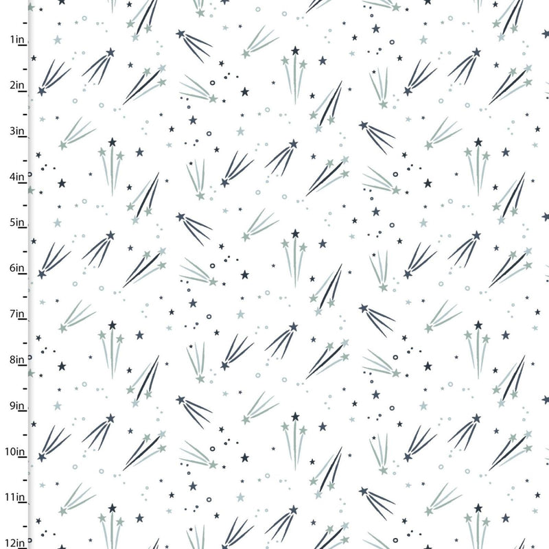 3W Starry Adventures Flannel-Shooting Stars - White