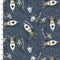 3W Starry Adventures Flannel-Star Ships-Navy