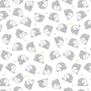 Adorable Alphabet - Baby Elephant - White Flannel