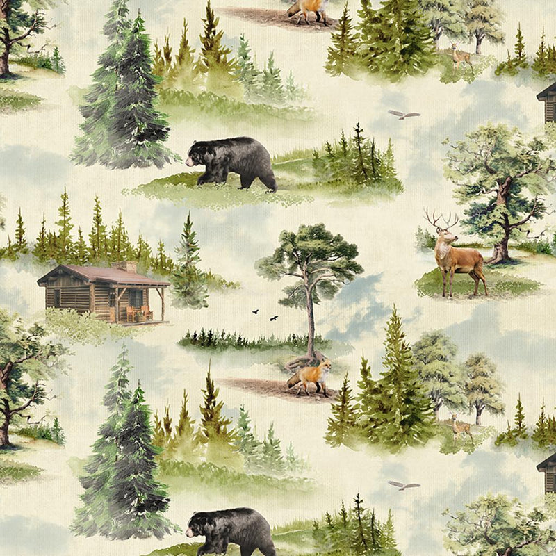 Back Country Scenic Toile - Light Butter