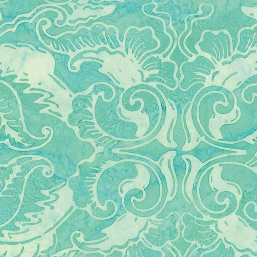 Bali Sweet Rose I Leaf Scroll - Mint