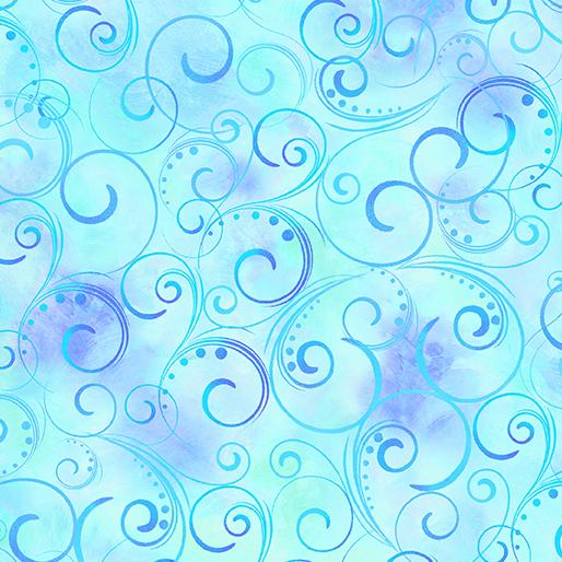 Swirling Splendor 108" Wideback -  Aqua