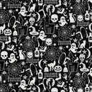 Black Halloween Glow in the Dark Skulls