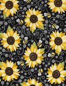 Black Sunflowers & Bees
