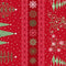 Christmas Night Border Stripe - Red