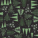 Christmas Night Trees - Black