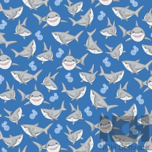 Comfy Flannel - Smiling Sharks Blue