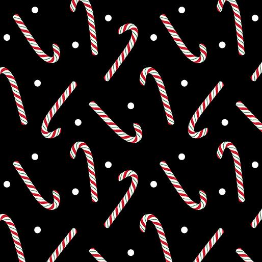 Country Christmas Jolly Candy Canes - Black