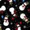 Country Christmas Jolly Snowmen - Black