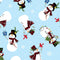 Country Christmas Jolly Snowmen - Sky Blue