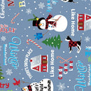 Country Christmas Jolly Words - Slate Blue