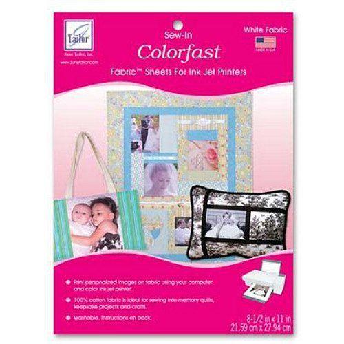 DRITZ - June Taylor Colorfast Fabric sheets for Ink Jet Printer
