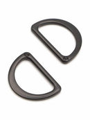 D-Ring Flat 1in Black Set of Two