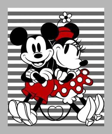 Disney Mickey & Minnie Stripe Panel