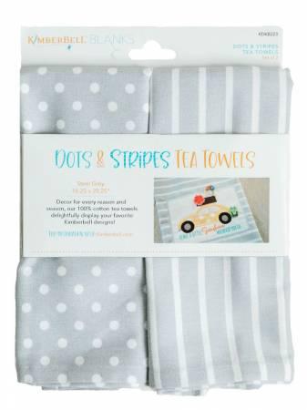 Dots & Stripes Tea Towels Grey