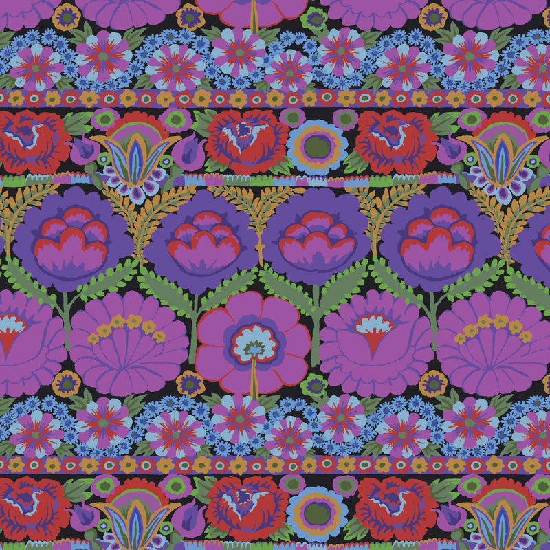 Embroidered Flower  PWGP185.PURPLE- Purple  Kaffe Fassett for the Kaffe Fassett Collective