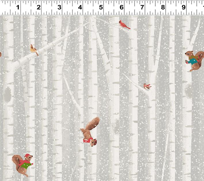 Enchanted Woodland Birch Trees Light Taupe