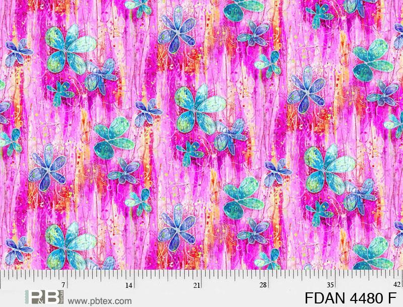 FLoral Dance Fuchsia 108in Wide Back