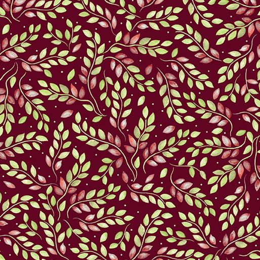 Falling for Gnomes -Leafy Sprigs - Wine
