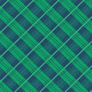 Falling for Gnomes - Diagonal Fall Plaid - Blue/Green