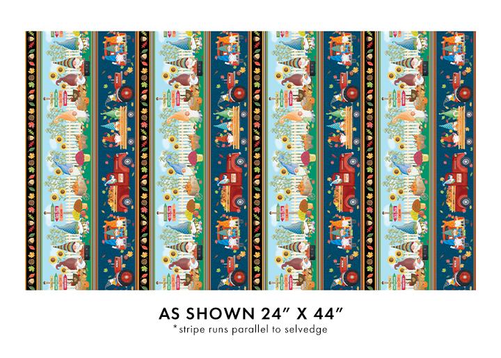 Falling for Gnomes -  Happy Fal Stripe 1.5 yard cut