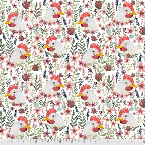 Farm Friends -Floral Chicken White