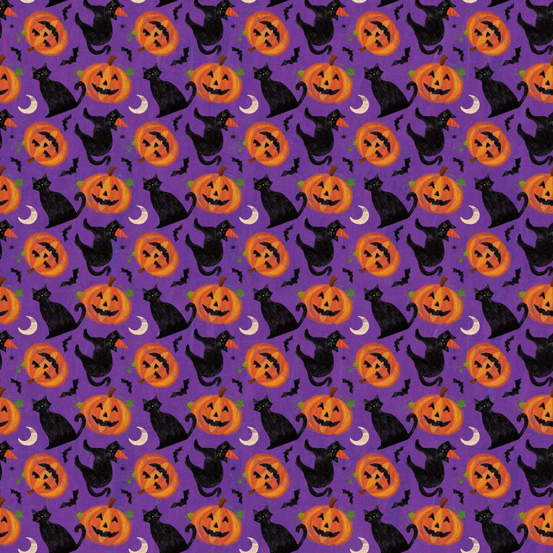 Festive Felines Pumpkin Toss Purple
