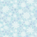 First Frost 108" -Tossed Snowflakes Aqua