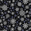 First Frost 108" -Tossed Snowflakes Gray