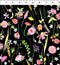 Flower Market -Floral Design on Black Backgroundo