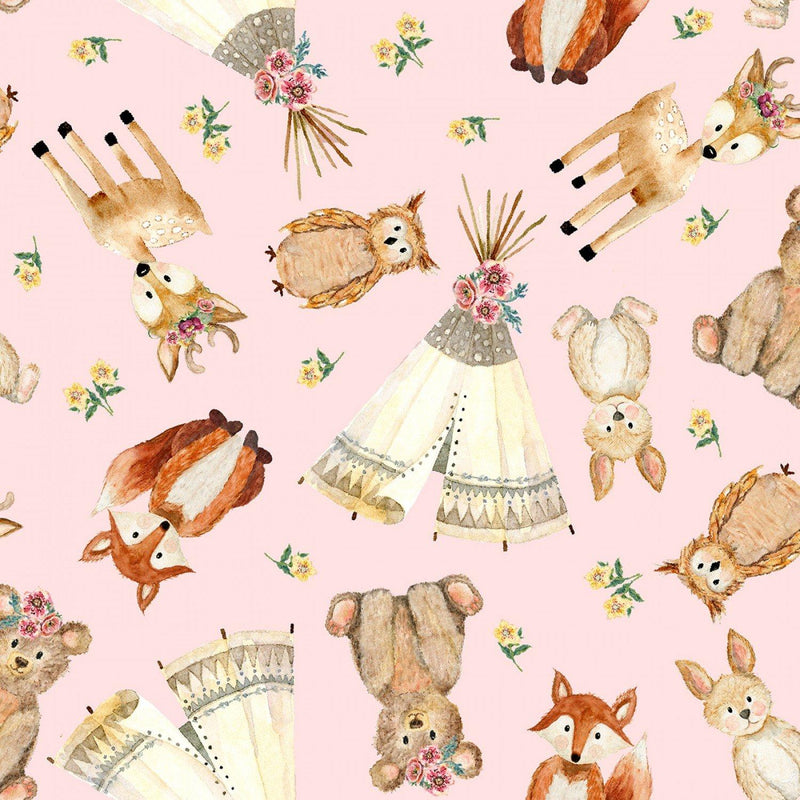 Forest Friends Tossed Animals - Pink