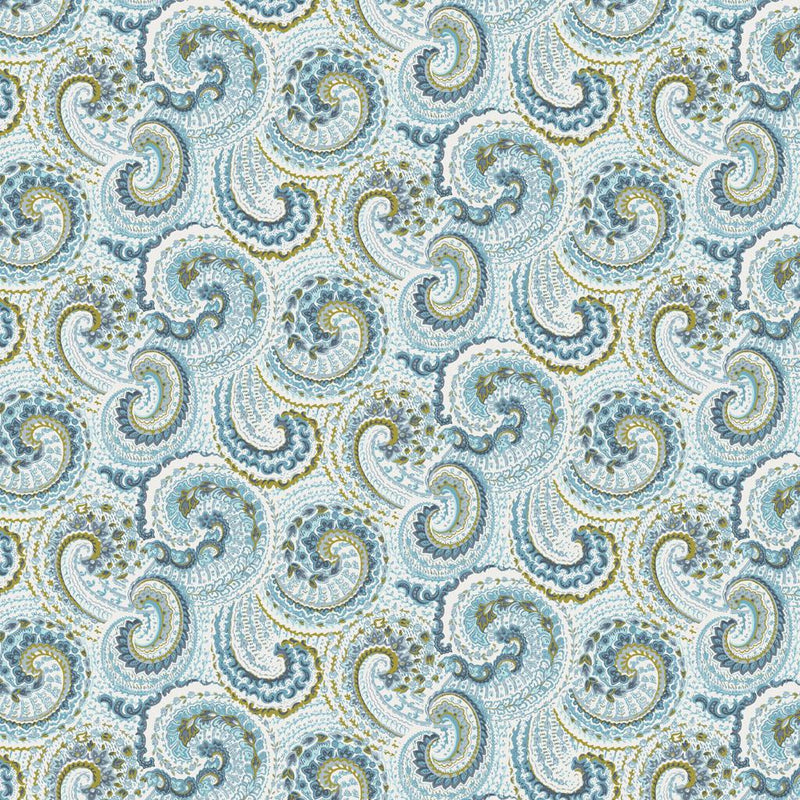 French Roses Paisley - Sky
