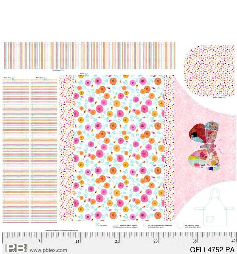 Garden Flight -  Butterfly Apron Panel