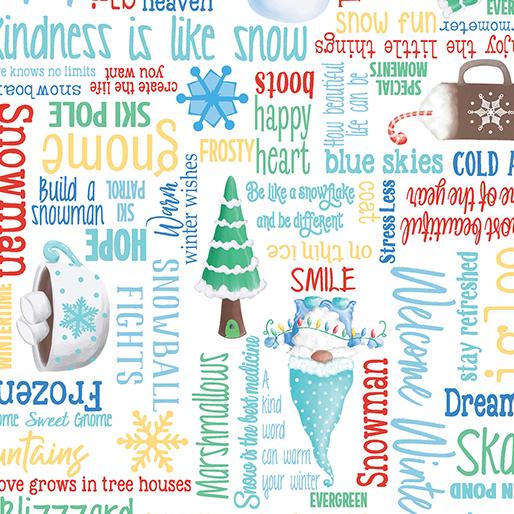 Gnome Wonderland - Winter Words - White