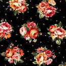 Harvest Rose Flannel  Bouquet - Black
