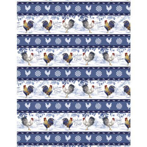 Home to Roost - Border Stripe - Blue