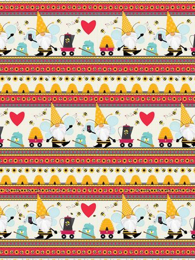 Honey Bee Gnomes Border Stripe