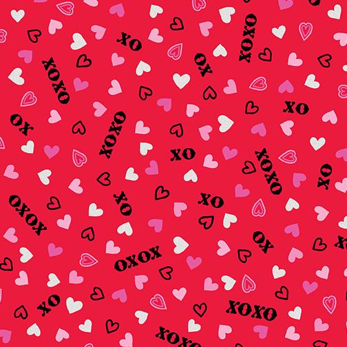 Hugs & Kisses XOXO Hearts - Red