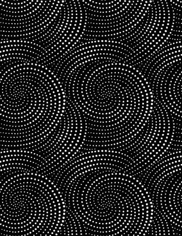 Inked- Dotted Spirals Black