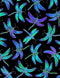 Iridescent Dragonflies Black