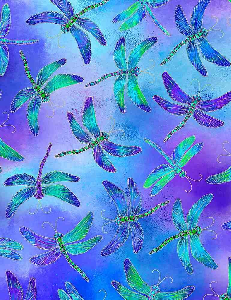 Iridescent Dragonflies Purple