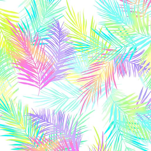 Island Palm Leaves White