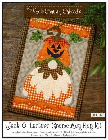 Jack O Lantern Gnome Mug Rug Precut Fused