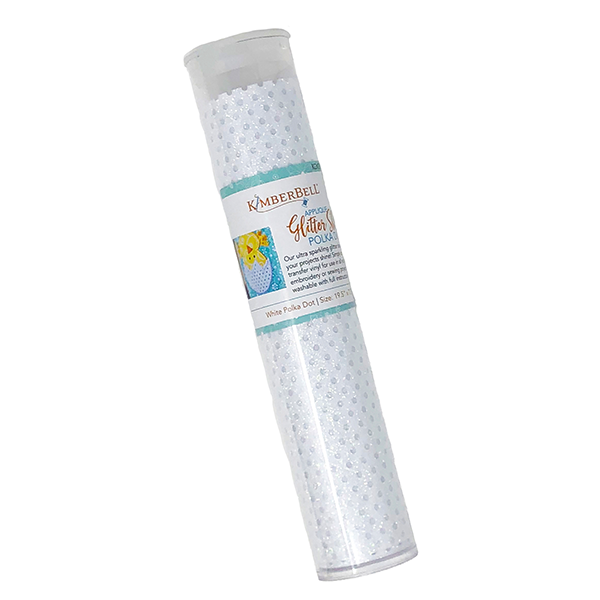 Kimberbell Applique Glitter Sheets - White  Polka Dot