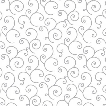 Kimberbell Basics - White/Gray Scroll