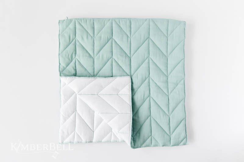 Kimberbell Quilted Pillow Cover Blank, 18 x 18" Mist Linen