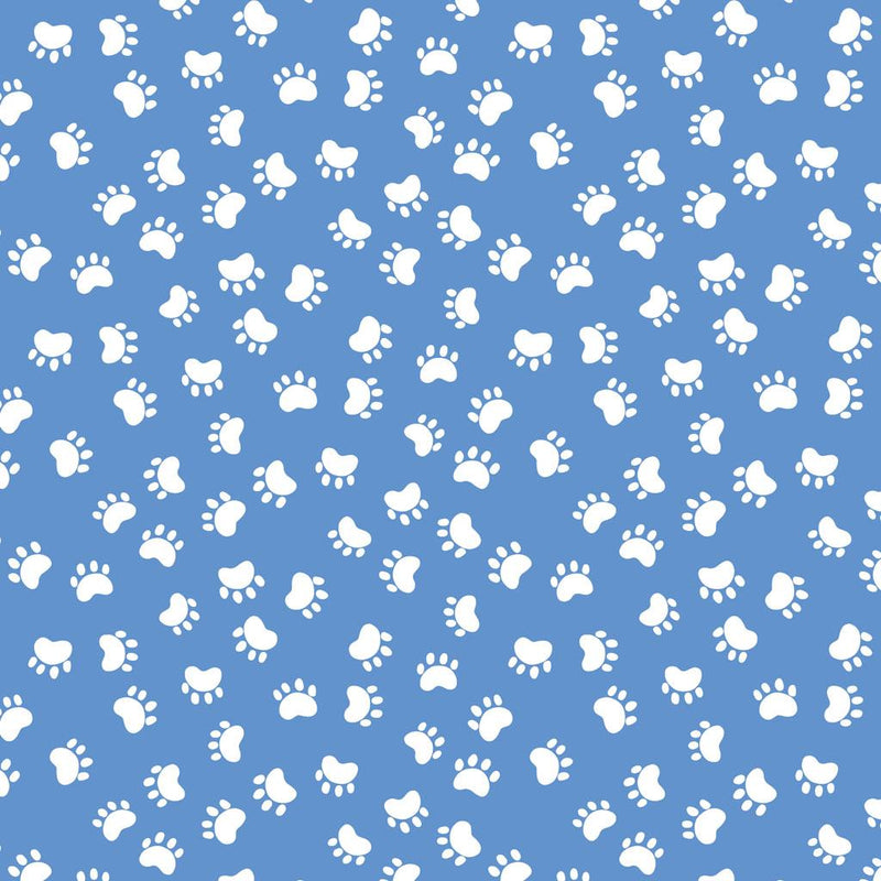Kitty the Cat - Paw Prints Medium Blue