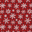 Let it Snow - Minky/Softie Red Plaid and Snowflakes Red